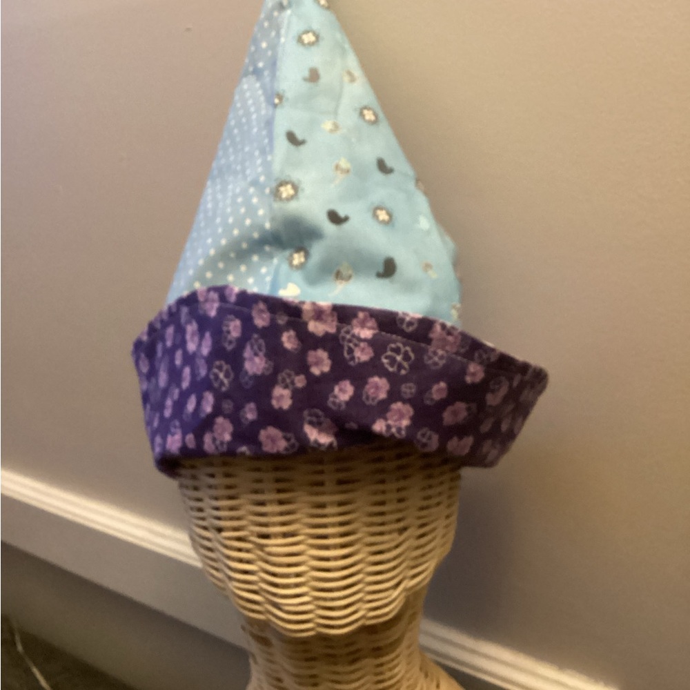 Kids 18” Toddler’s 100% Cotton Elf Hat Baby Wizard Good Guy Purple Blue